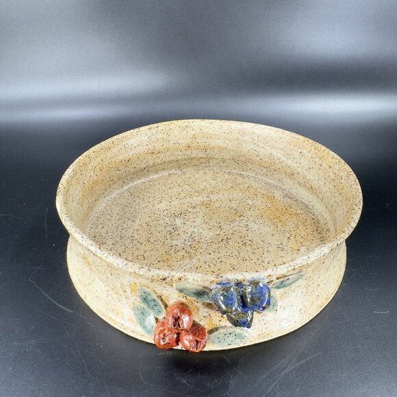 2015 Peastly Pottery Hand Made Pottery Dish Bowl Stoneware Speckled With Berries - Picture 14 of 15